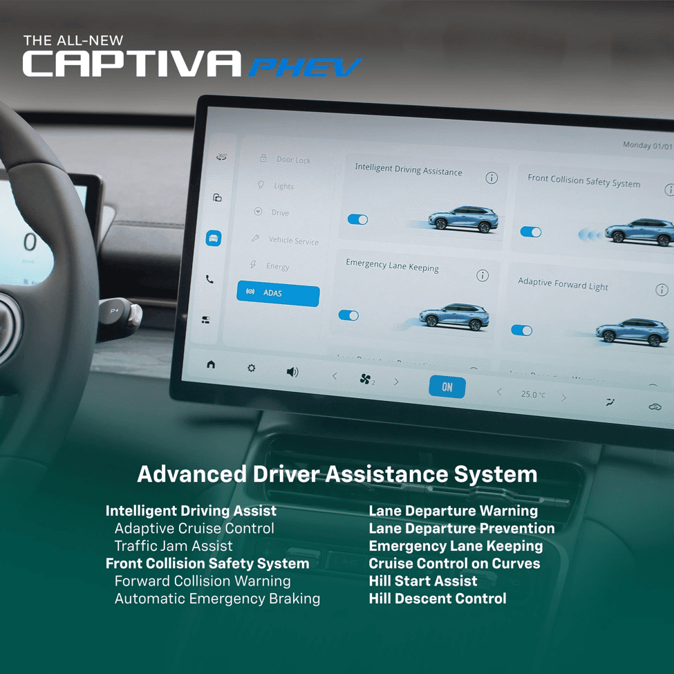 Chevrolet Captiva PHEV driving through changing conditions