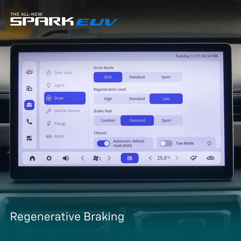 Chevrolet Spark EUV maneuvering through urban traffic